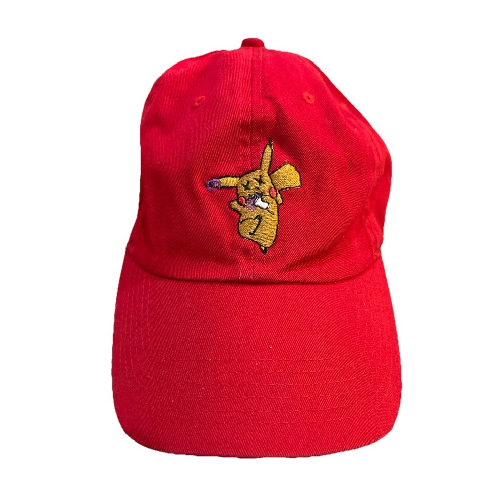 Pikachu Pokemon Hat Red Ball Cap Adjustable Embroidered ONE SIZE Fits All